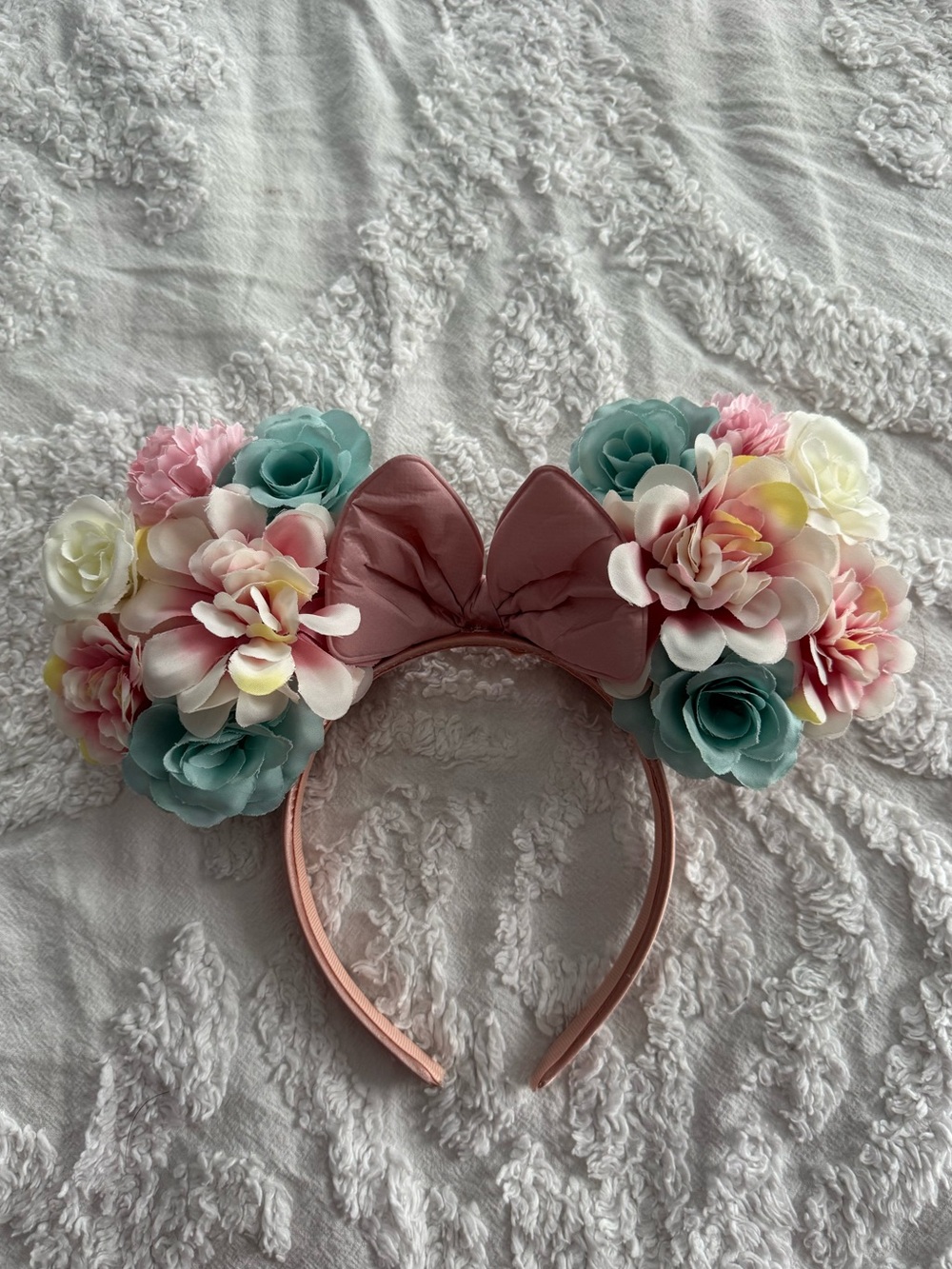 Disney Ears - Floral with Pink, Cream, Blue